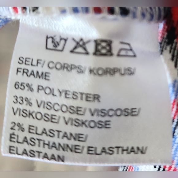 Plaid Flare Pants in Red, Blue, and White with Faux Back Pockets - Trendy - Picture 8 of 9